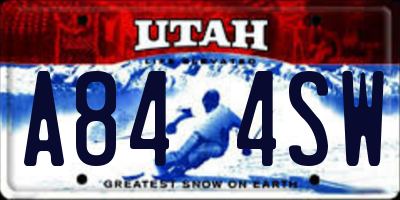 UT license plate A844SW