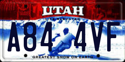 UT license plate A844VF