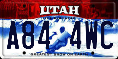 UT license plate A844WC