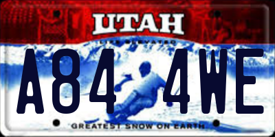 UT license plate A844WE