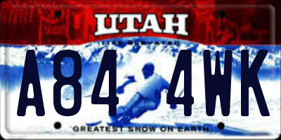 UT license plate A844WK