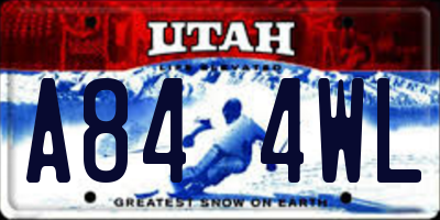 UT license plate A844WL