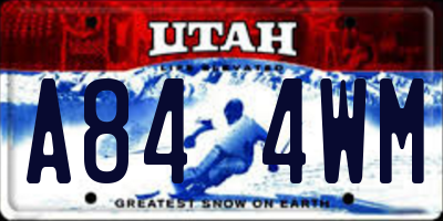 UT license plate A844WM