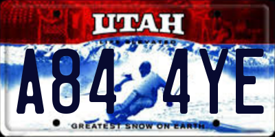 UT license plate A844YE