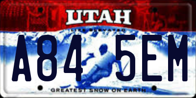 UT license plate A845EM