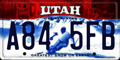 UT license plate A845FB