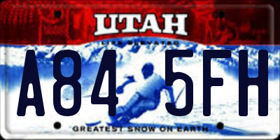 UT license plate A845FH