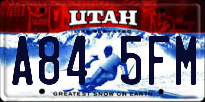 UT license plate A845FM