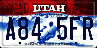 UT license plate A845FR