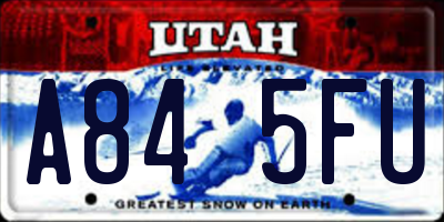 UT license plate A845FU