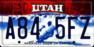 UT license plate A845FZ
