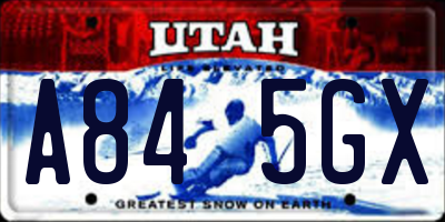 UT license plate A845GX