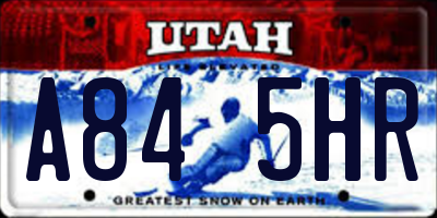 UT license plate A845HR