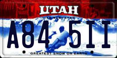 UT license plate A845II