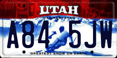 UT license plate A845JW