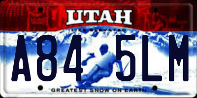 UT license plate A845LM