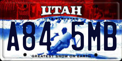 UT license plate A845MB