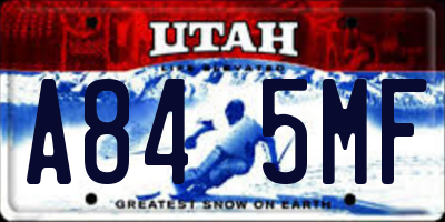 UT license plate A845MF