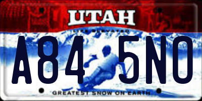 UT license plate A845NO