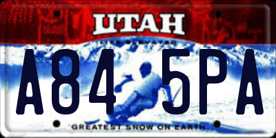 UT license plate A845PA