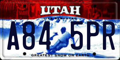 UT license plate A845PR