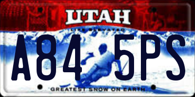 UT license plate A845PS
