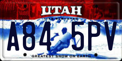 UT license plate A845PV