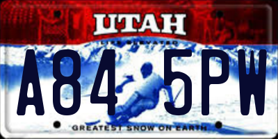 UT license plate A845PW