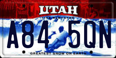 UT license plate A845QN