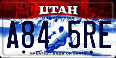 UT license plate A845RE