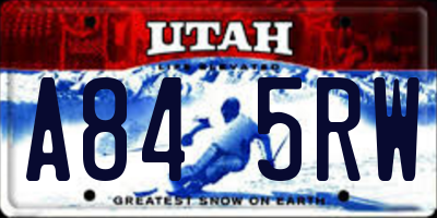 UT license plate A845RW