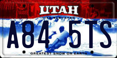 UT license plate A845TS