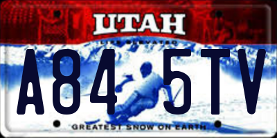 UT license plate A845TV