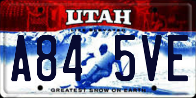 UT license plate A845VE