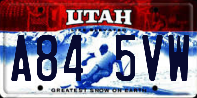 UT license plate A845VW