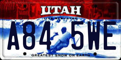 UT license plate A845WE