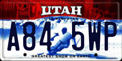 UT license plate A845WP