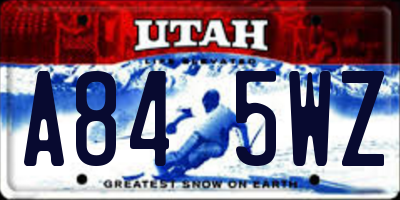 UT license plate A845WZ