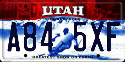 UT license plate A845XF