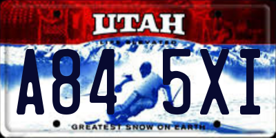 UT license plate A845XI
