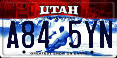 UT license plate A845YN