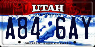 UT license plate A846AY