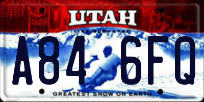 UT license plate A846FQ