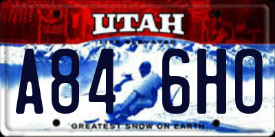 UT license plate A846HO