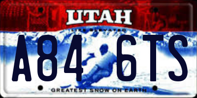 UT license plate A846TS