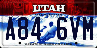 UT license plate A846VM