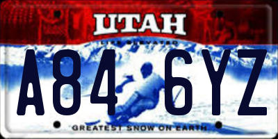 UT license plate A846YZ