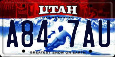UT license plate A847AU