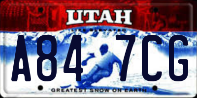 UT license plate A847CG