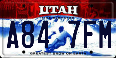 UT license plate A847FM